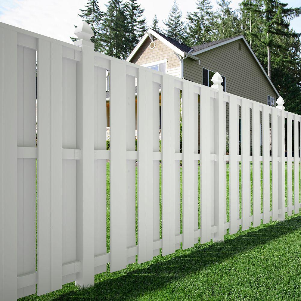 Palatine 6 ft. H x 6 ft. W White Vinyl Shadowbox Fence Panel - Unassembled - Super Arbor