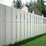 Palatine 6 ft. H x 6 ft. W White Vinyl Shadowbox Fence Panel - Unassembled - Super Arbor