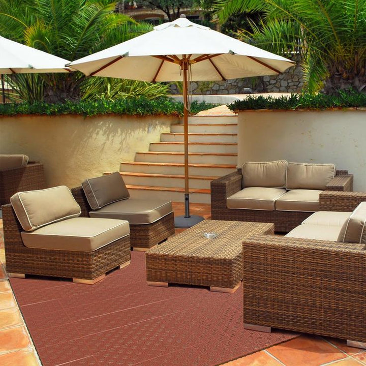 Pure Garden 11.5 in. x 11.5 in. Orange Polypropylene Outdoor Flooring (Set of 12)