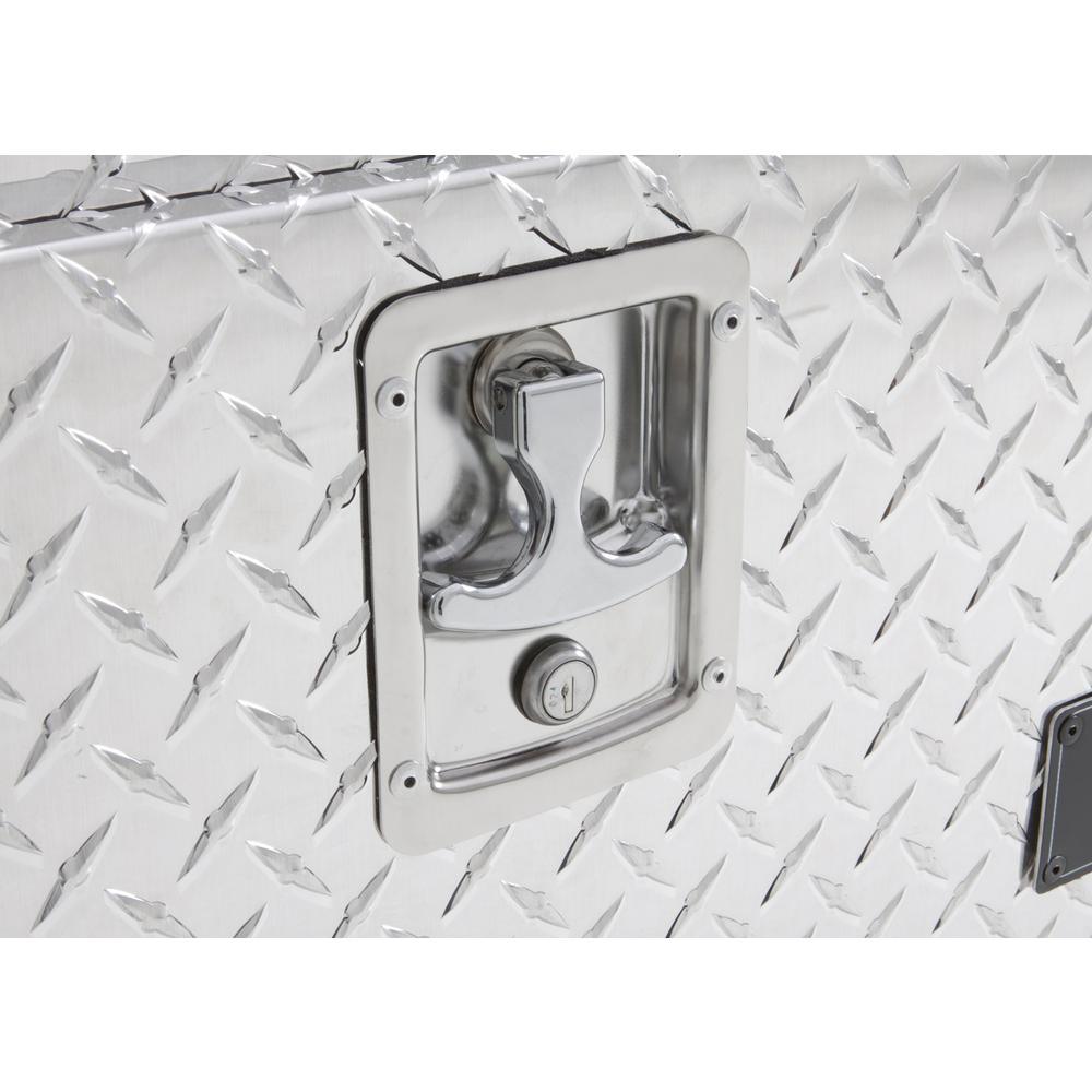 Lund 72 in Diamond Plate Aluminum Full Size Top Mount Truck Tool Box with mounting hardware and keys included, Silver - Super Arbor