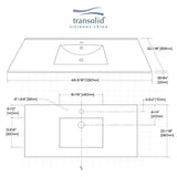 Juliette 49 in. W x 22 in. D Vitreous China Vanity Top in White with Single Faucet Hole - Super Arbor