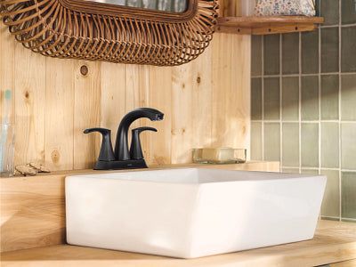 Moen Graeden Spot Resist Brushed Nickel 2-handle 4-in Centerset WaterSense Bathroom Sink Faucet with Drain