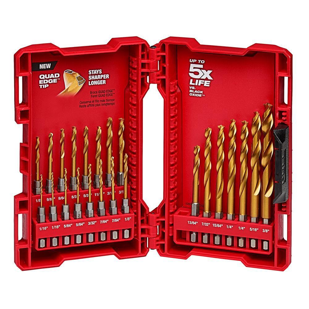 SHOCKWAVE Impact Duty Drill and Driver Bit Set and Titanium Drill Bit Set (143-Piece) - Super Arbor