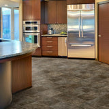 IVC Marina Grey Tile Residential Vinyl Sheet, Sold by 13.2 ft. Wide x Custom Length - Super Arbor