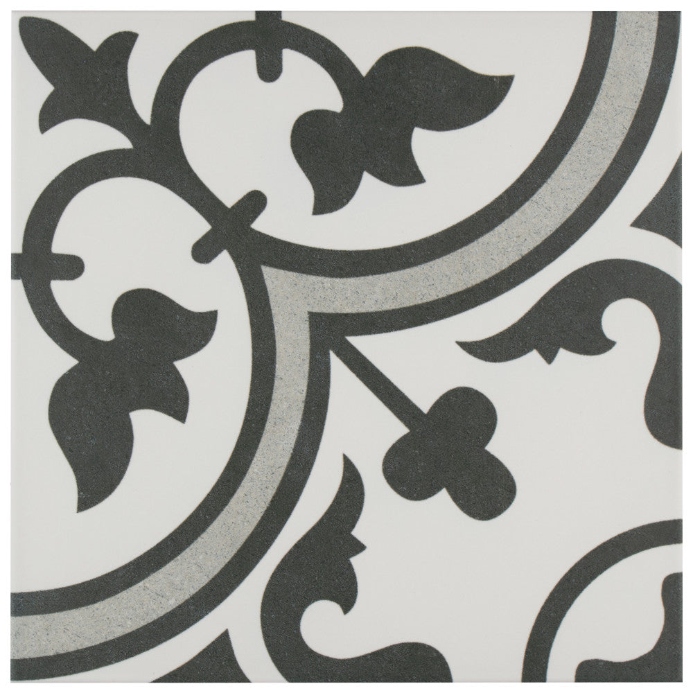 Merola Tile Arte Grey Encaustic 9-3/4 in. x 9-3/4 in. Porcelain Floor and Wall Tile (11.11 sq. ft. per case)