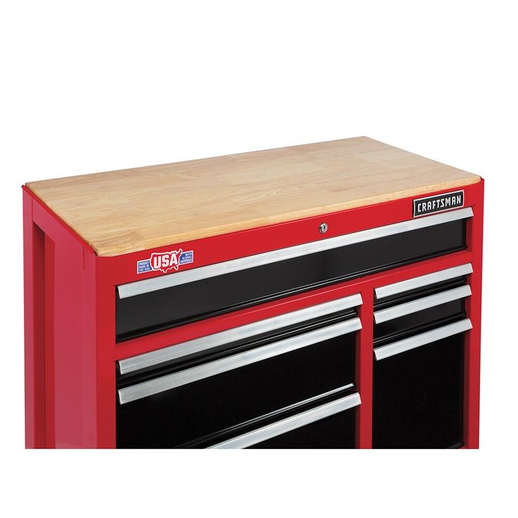 CRAFTSMAN 2000 Series 41-in W x 35-in H 7-Drawer Steel Rolling Tool Cabinet (Red)