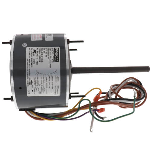 Fasco D7909 inducer motor - detail view (Type: Permanent Split Capacitor; Voltage: 208/230V)