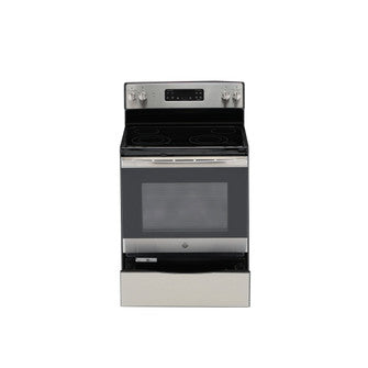 GE 30-in Smooth Surface 4 Elements 5.3-cu ft Self-Cleaning Freestanding Electric Range (Stainless Steel)