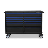 56 in. x 24 in. 11-Drawer Roller Cabinet Tool Chest with Power and USB Outlets in Black and Blue - Super Arbor
