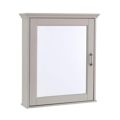 Ashburn 23 in. W x 28 in. H x 8 in. D Framed Wood Surface-Mount Bathroom Medicine Cabinet in Grey - Super Arbor