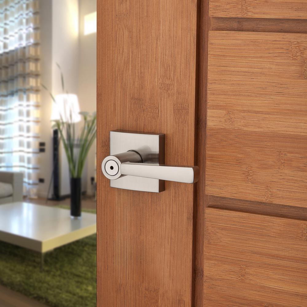 Prestige Spyglass Satin Nickel Bed/Bath Door Lever - Super Arbor