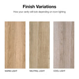 Style Selections Dolton 18-in Nature Oak Single Sink Bathroom Vanity with White Engineered Marble Top (Mirror Included)