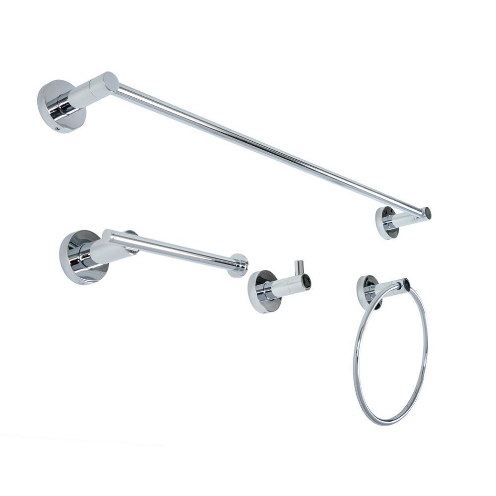 Venezia 4-Piece Bathroom Accessory Set in Polished Chrome - Super Arbor