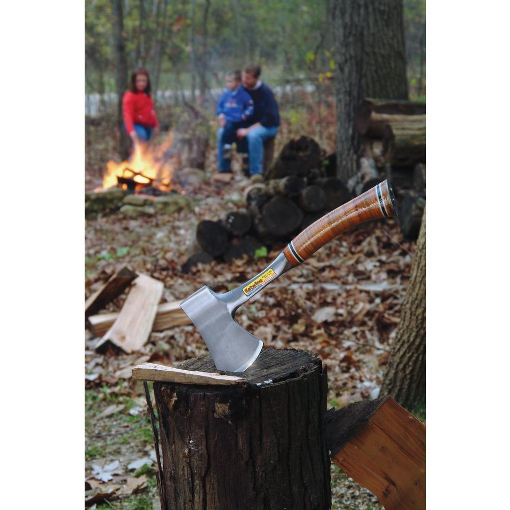 14 in. Sportsman's Axe with Leather Grip Handle - Super Arbor