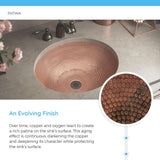 MR Direct Dual-Mount Bathroom Sink in Copper with Grid Drain in Antique Bronze