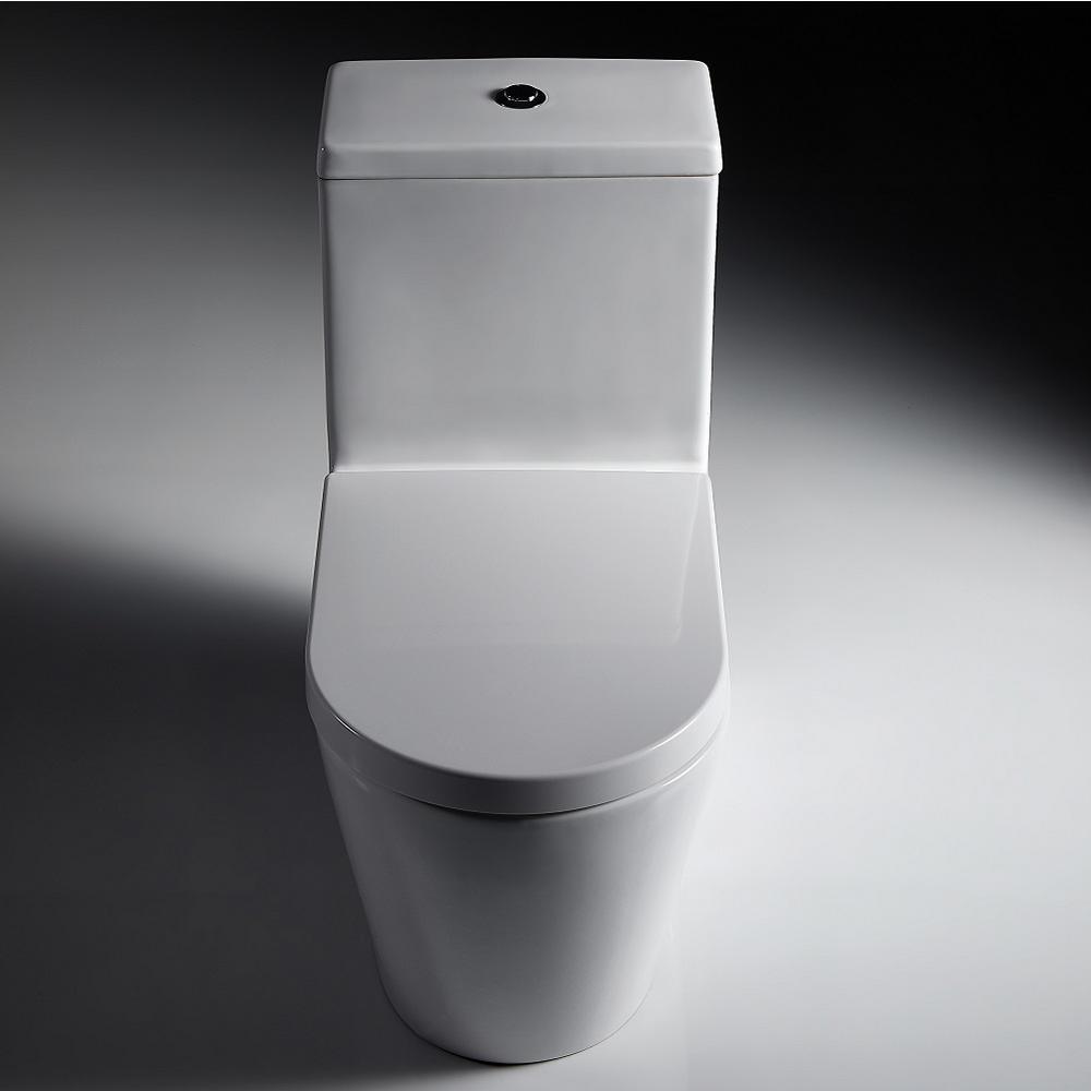 1-Piece 1.28 GPF Dual Flush High Efficiency Elongated Toilet in White, Seat Included - Super Arbor