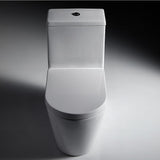 1-Piece 1.28 GPF Dual Flush High Efficiency Elongated Toilet in White, Seat Included - Super Arbor