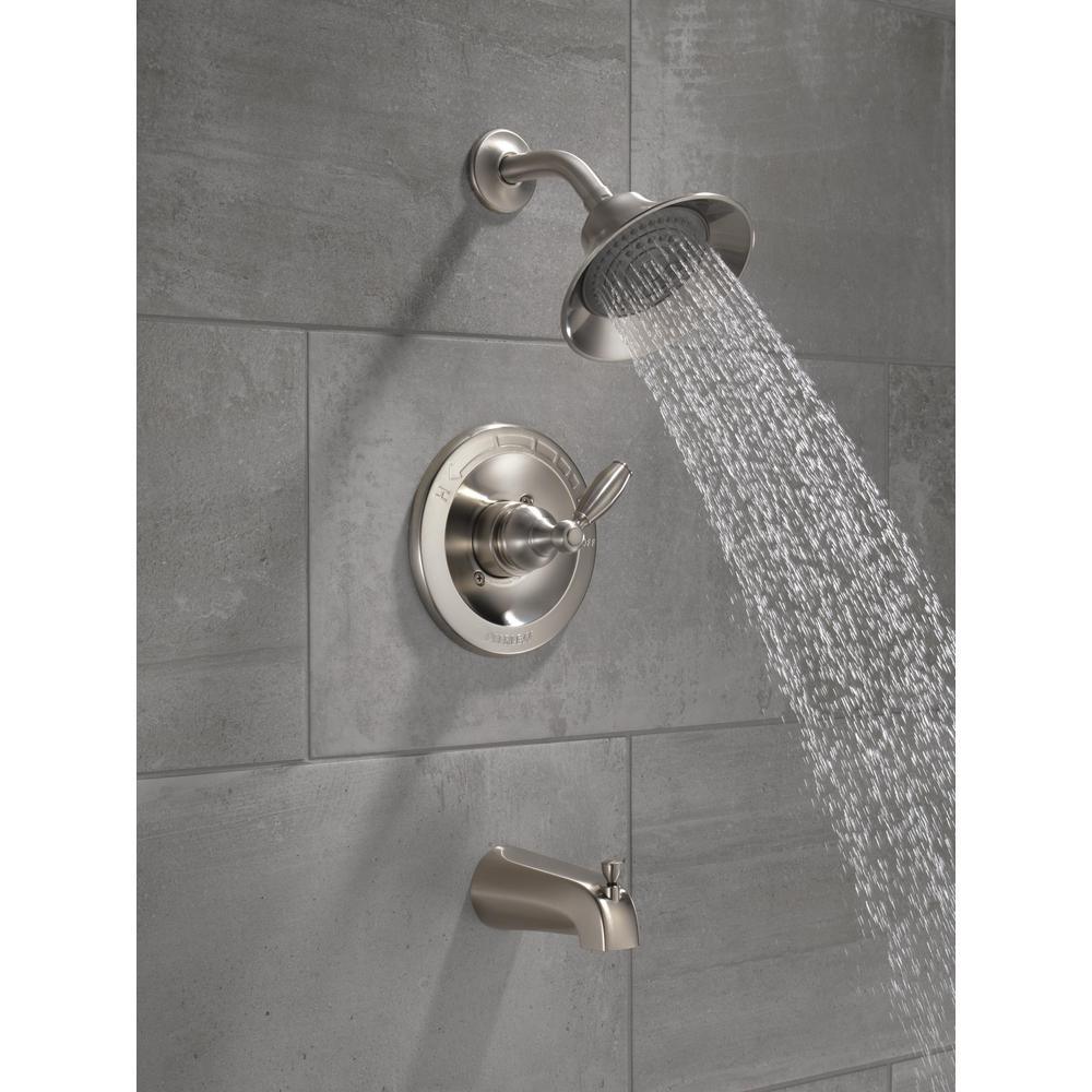 Single-Handle 1-Spray Tub and Shower Faucet in Brushed Nickel (Valve Included) - Super Arbor