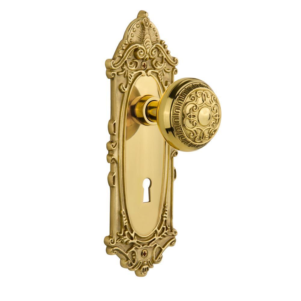 Victorian Plate with Keyhole 2-3/8 in. Backset Oil-Rubbed Bronze Privacy Bed/Bath Egg and Dart Door Knob - Super Arbor