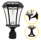 Victorian Bulb Series Single Black Integrated LED Outdoor Solar Lamp with 3-Mounting Options and GS Solar LED Light Bulb