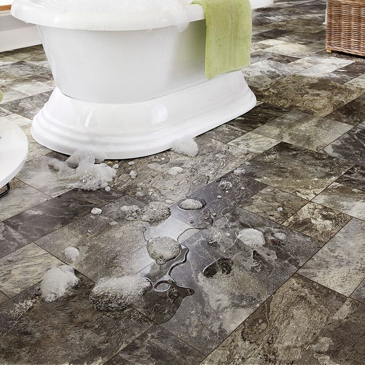 Style Selections Montfort Slate 9.84-mil x 12-ft W Waterproof Cut-to-length Vinyl Sheet Flooring