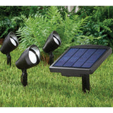 Solar Black LED Spotlight with Remote Panel (3-Pack)