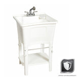 All-in-One 24 in. x 24 in. 20 Gal. Freestanding Laundry Tub in White, with Non-Metallic Pull-Out Faucet in Chrome