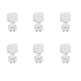 60-Watt Equivalent T3 Spiral Non-Dimmable GU24 Base Compact Fluorescent CFL Light Bulb, Daylight 5000K (2-Pack) - Super Arbor