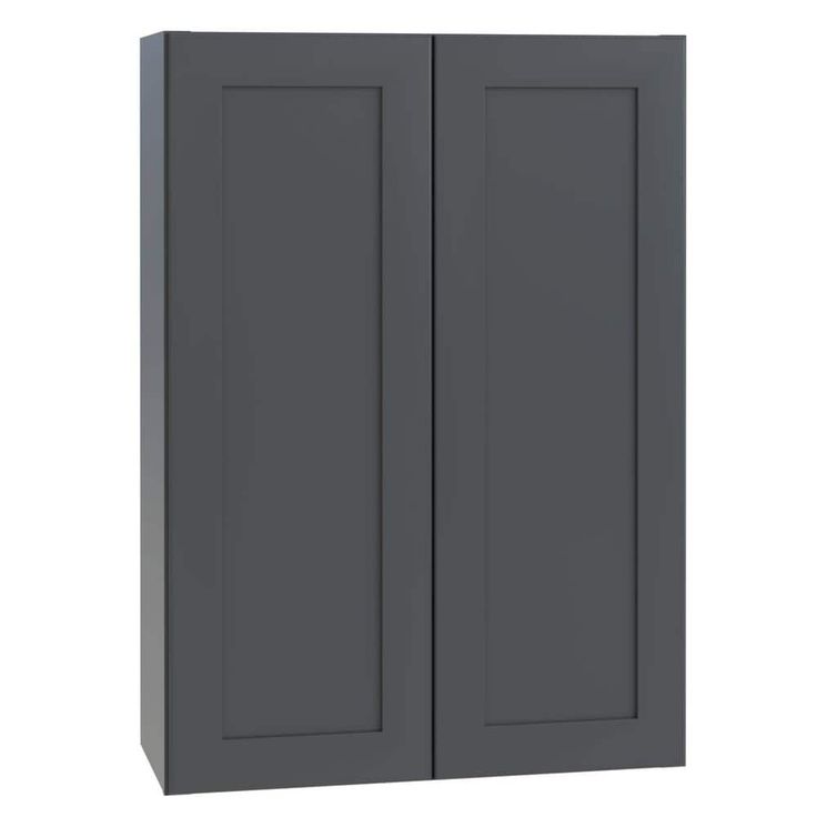 Home Decorators Collection Newport 33 in. W x 12 in. D x 36 in. H Assembled Plywood Wall Kitchen Cabinet in Deep Onyx with Soft Close