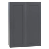 Home Decorators Collection Newport 30 in. W x 12 in. D x 42 in. H Assembled Plywood Wall Kitchen Cabinet in Deep Onyx with Soft Close