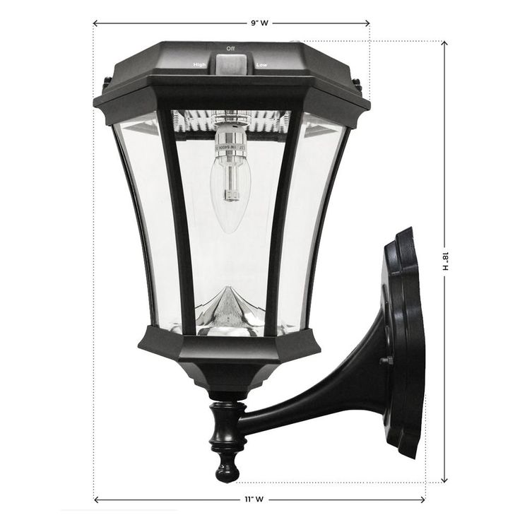 Victorian Bulb Series Single Black Integrated LED Outdoor Solar Lamp with 3-Mounting Options and GS Solar LED Light Bulb