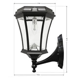 Victorian Bulb Series Single Black Integrated LED Outdoor Solar Lamp with 3-Mounting Options and GS Solar LED Light Bulb