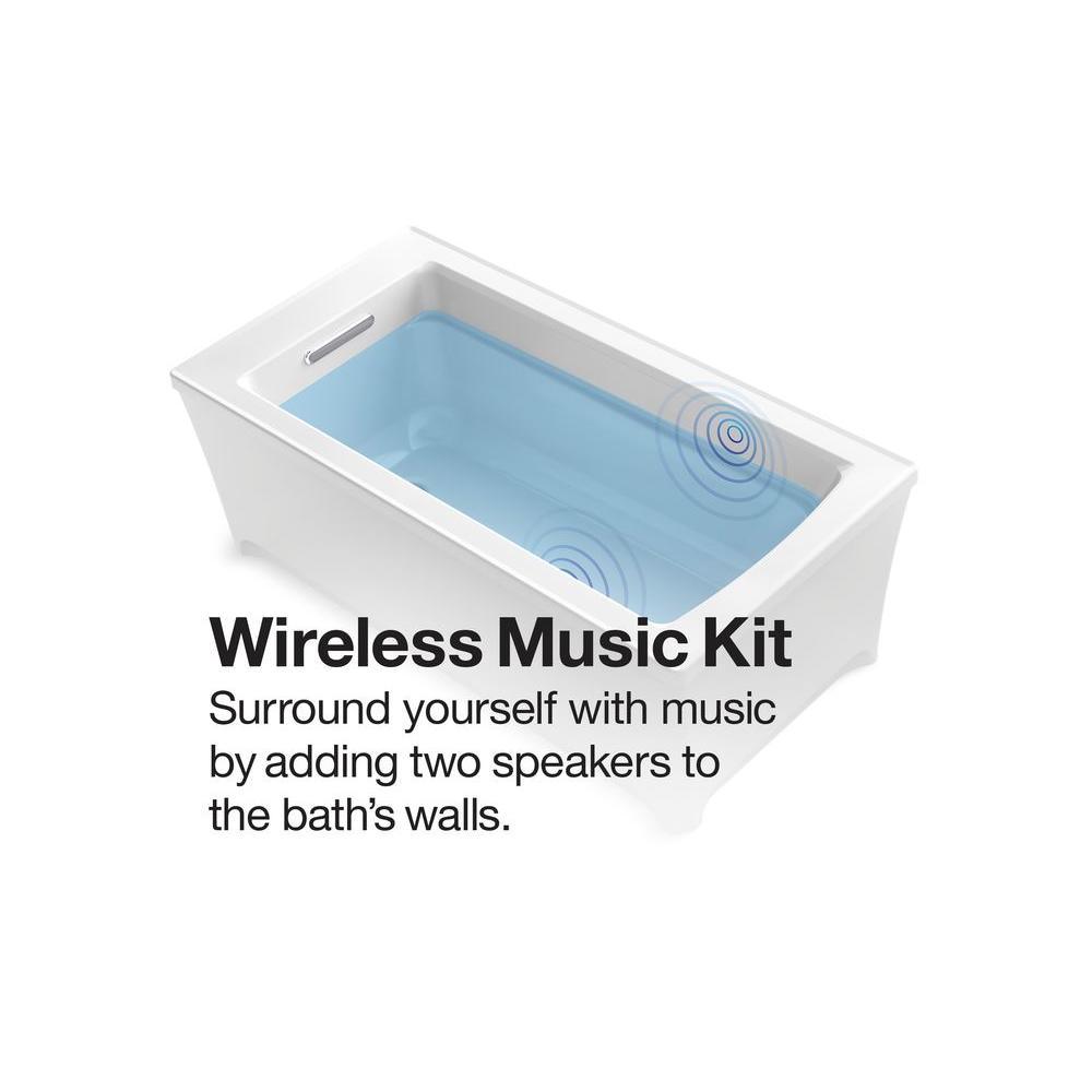 Underscore 5 ft. Acrylic Rectangular Drop-in Non-Whirlpool Bathtub in White with Wireless Music Kit - Super Arbor