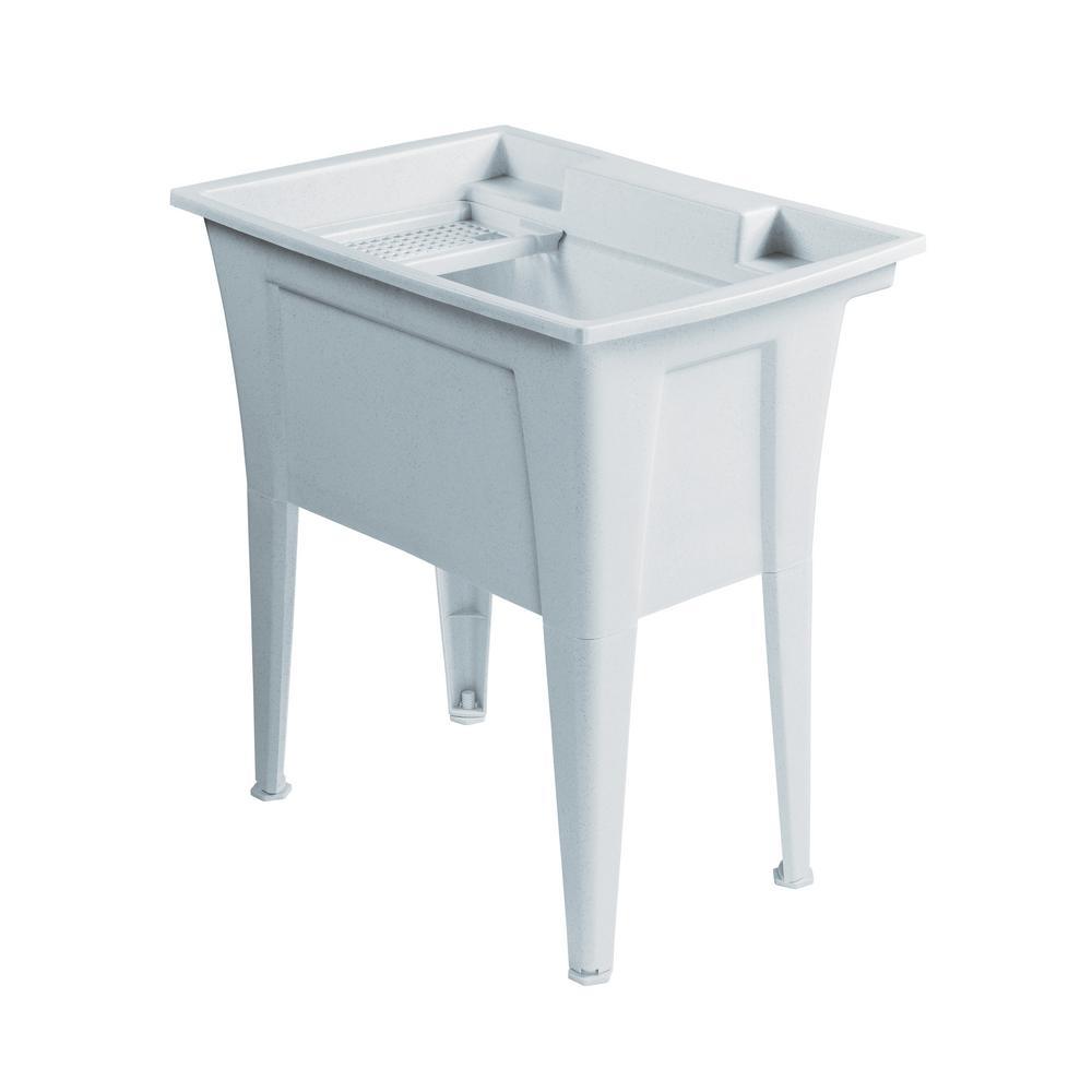 32 in. x 22 in. Polypropylene White Laundry Sink - Super Arbor