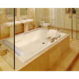 Duo 72 in. x 48 in. Rectangular Drop-In Air Bath and Whirlpool Bathtub in White - Super Arbor