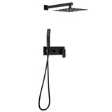 1-spray 10 in. High PressureDual Shower Head and Handheld Shower Head in Matte Black