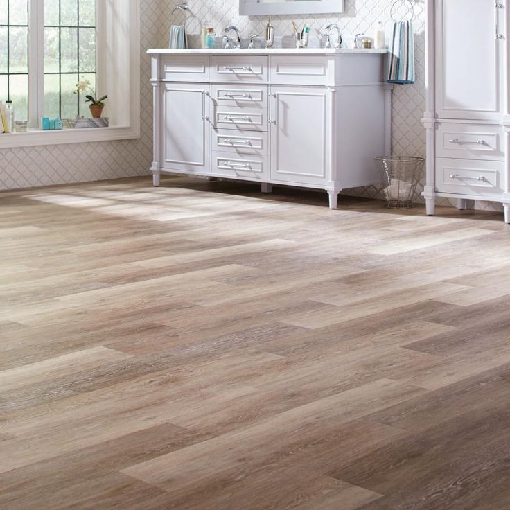 TrafficMaster Khaki Oak 6 in. W x 36 in. L Luxury Vinyl Plank Flooring (24 sq. ft. / case)
