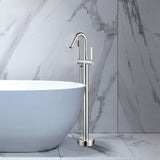 40 in. H x 11 in. W Single Handle Claw Foot Tub Faucet with Hand Shower in Polished Chrome
