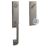 Schlage Custom Century Aged Bronze 3/4 Trim Single Cylinder Door Handleset with Hobson Glass Door Knob