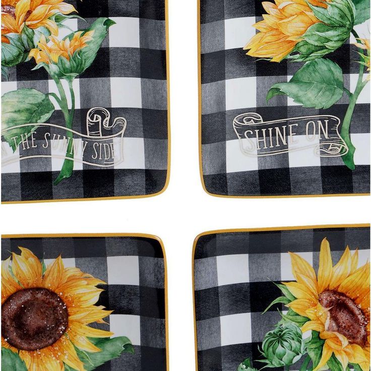 Sunflower Fields 16-Piece Seasonal Multicolored Earthenware Dinnerware Set (Service for 4)