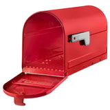 MB1 Post Mount Mailbox Red with Silver Flag - Super Arbor
