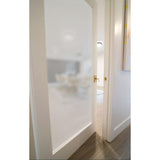 32 in. x 96 in. 1-Lite Satin Etch Solid Core MDF Primed Interior Door Slab - Super Arbor