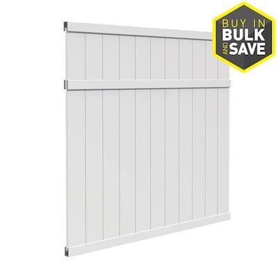 Freedom Pre-Assembled Brighton 6-ft H x 6-ft W White Vinyl Flat-Top Vinyl Fence Panel