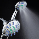 Antimicrobial 48-Spray 7 in. High Pressure 3-Way Dual Rain Shower Head and Handheld Shower Head Combo in Chrome - Super Arbor