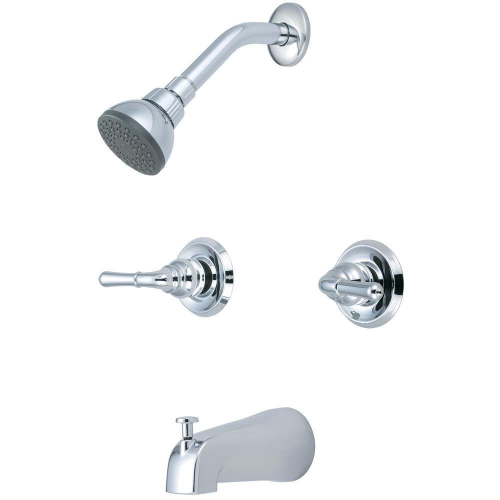 Elite 2-Handle 1-Spray Tub and Shower Faucet in Brushed Nickel (Valve Included) - Super Arbor