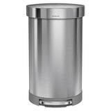 simplehuman 45-Liter Brushed Stainless Steel Steel Trash Can with Lid