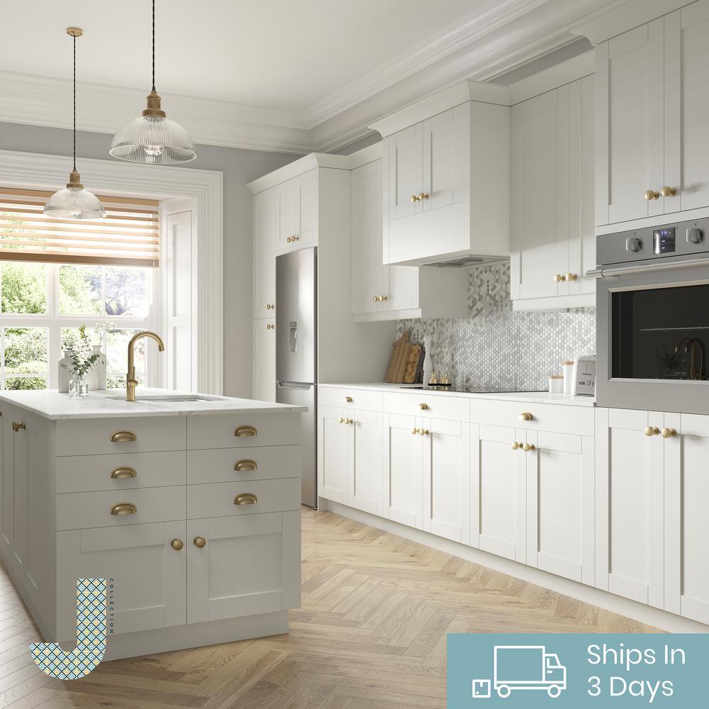 Shaker Assembled 24 in. x 94.5 in. x 24 in. Pantry Cabinet with Four Inner Drawers in Vanilla White - Super Arbor
