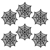 Spider Web 6 in. Black Doily (Set of 6)