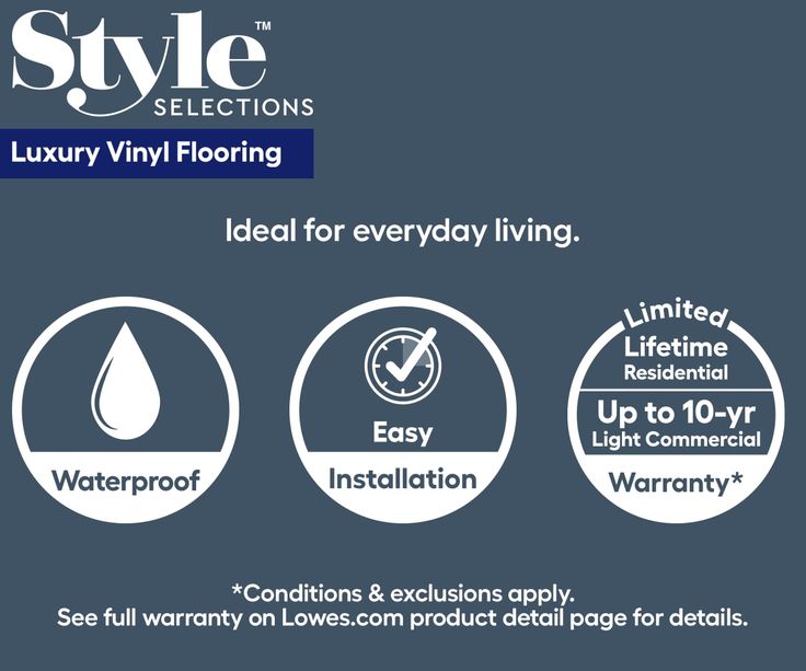Style Selections Warm Honey Oak 12-mil x 7-in W x 48-in L Water Resistant Interlocking Luxury Vinyl Plank Flooring