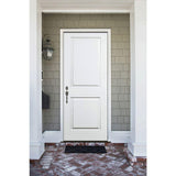 36 in. x 80 in. Premium 2-Panel Square Primed White Steel Prehung Front Door w/ 36 in. Right-Hand Inswing and 4 in. Wall - Super Arbor